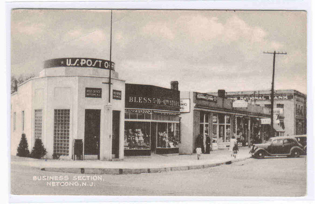 Downtown Netcong, NJ circa 1942 Art-Deco Post Office